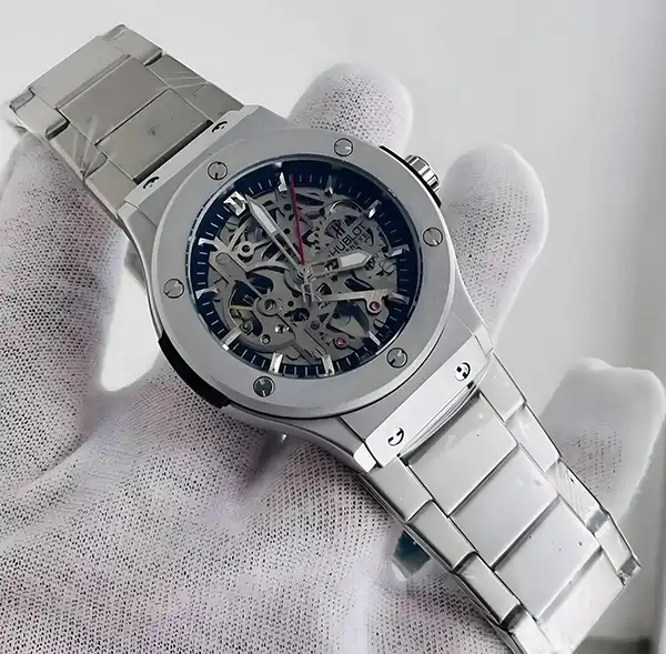 Hublot Automatic Mechanical Watch | Stainless Steel | Silver White Inside Brown Black or white